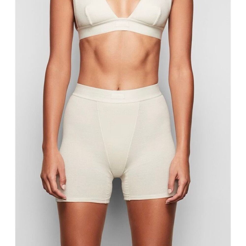 Skims Cotton Ribbed Shorts